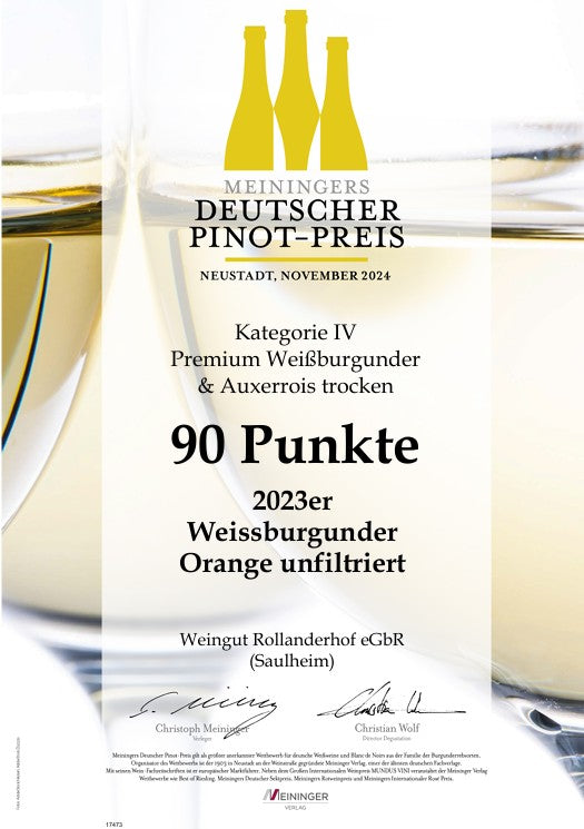Weißburgunder Orangewein unfiltriert trocken